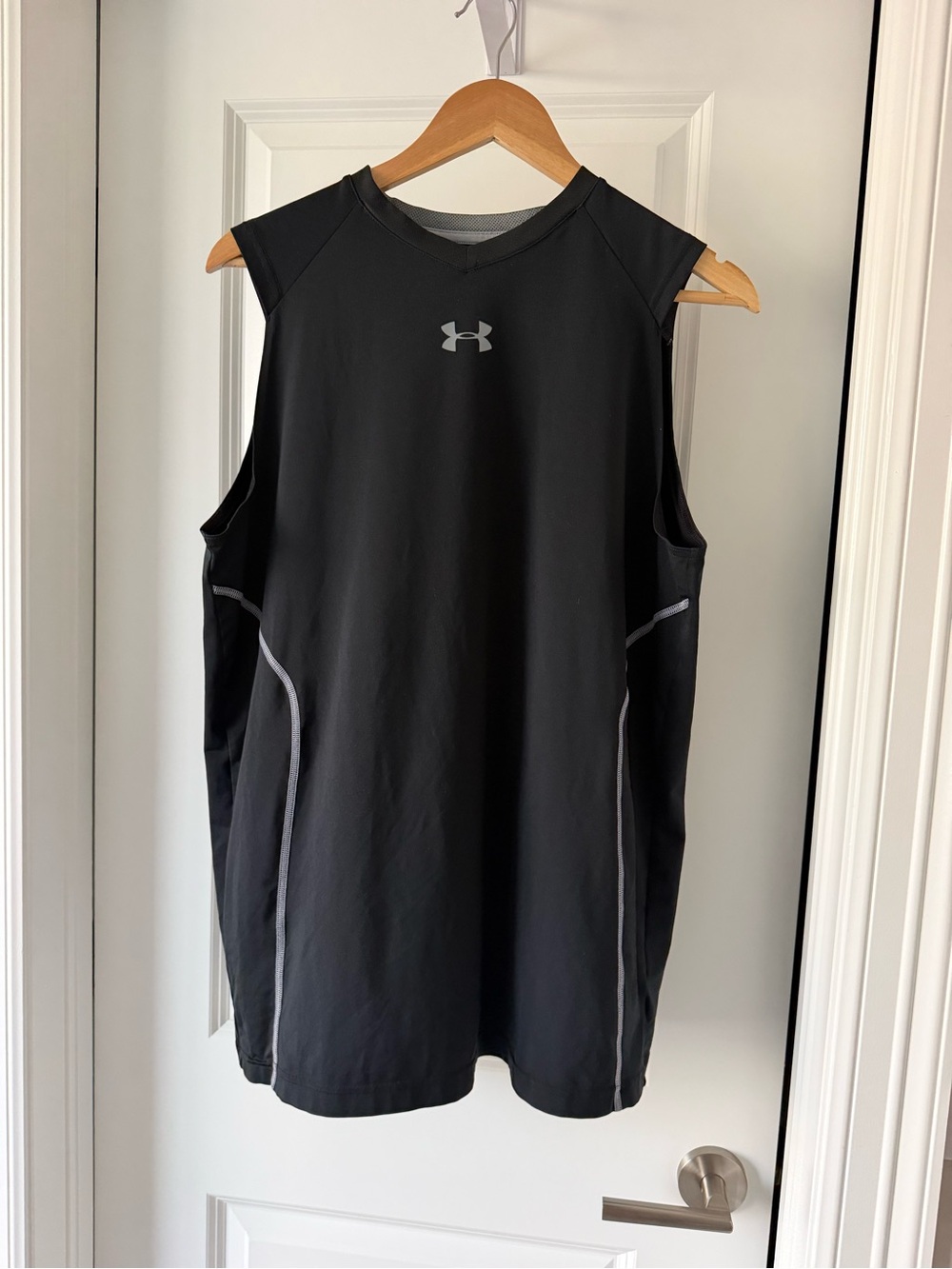Under Armour Men’s Black Sleeveless Training Tank with Gray Accents
